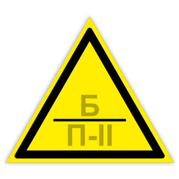 Знак «Категория помещения, класс зоны помещения», B05.7 (фотолюминесцентный пластик, сторона 150 мм)